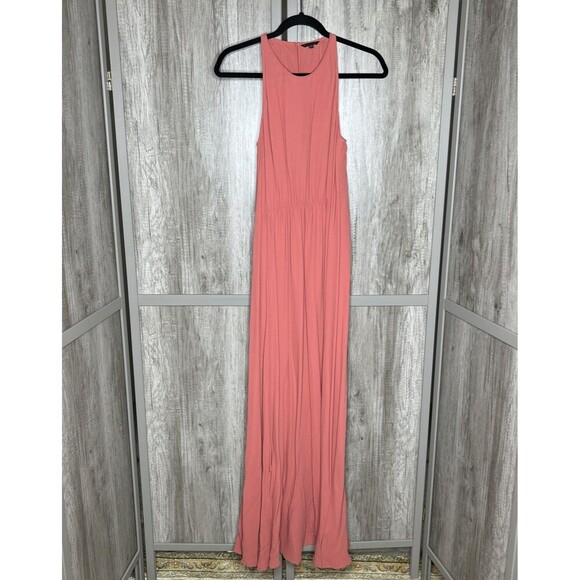 Massimo Dutti Maxi Dress Long Sleeveless Peach Color Size M - Picture 1 of 7